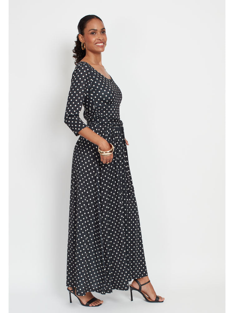 Onjenu Clara Maxi Dress Polka Dot Black