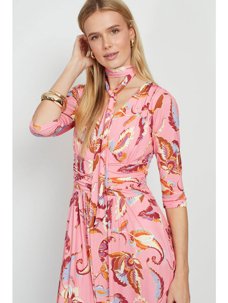 Onjenu Crawford Midi Dress Floral Pink