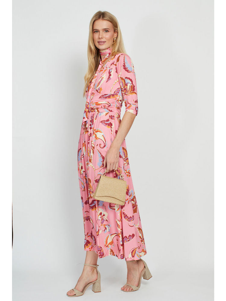 Onjenu Crawford Midi Dress Floral Pink