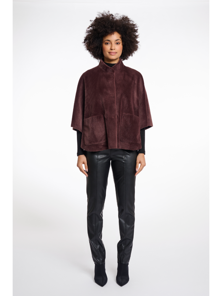 Rino &amp; Pelle Dewi Faux Fur Cape Chocolate
