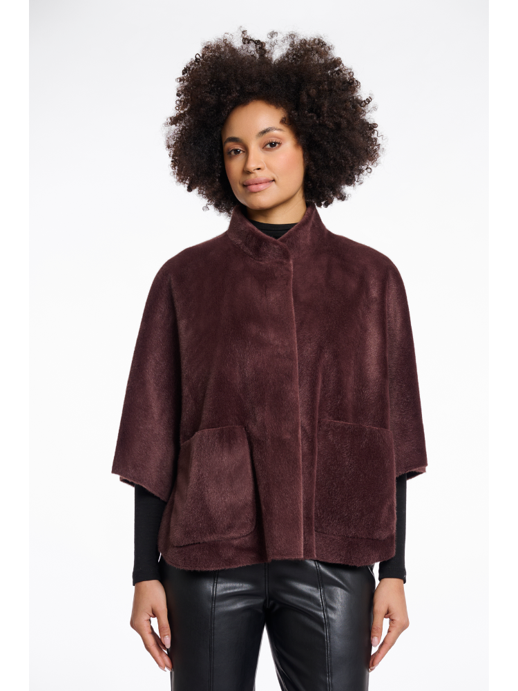 Rino &amp; Pelle Dewi Faux Fur Cape Chocolate