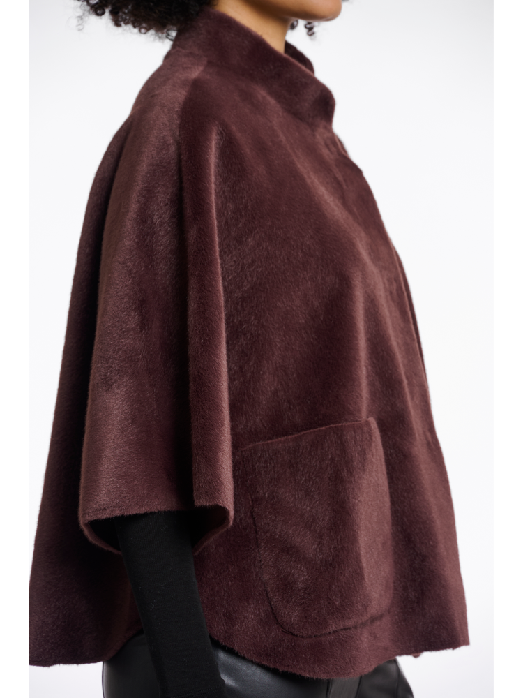 Rino &amp; Pelle Dewi Faux Fur Cape Chocolate