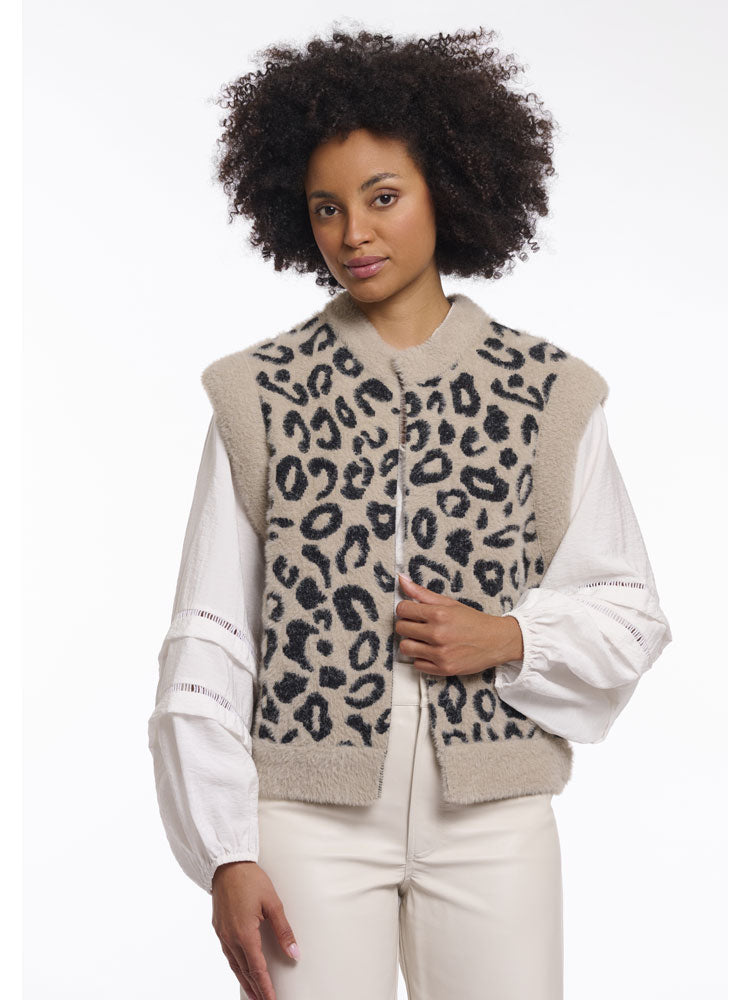 Rino & Pelle Elona Short Waistcoat Desert Leopard