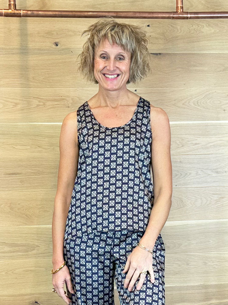 Emme Marella Emmcresta Sleeveless Top Midnight Blue