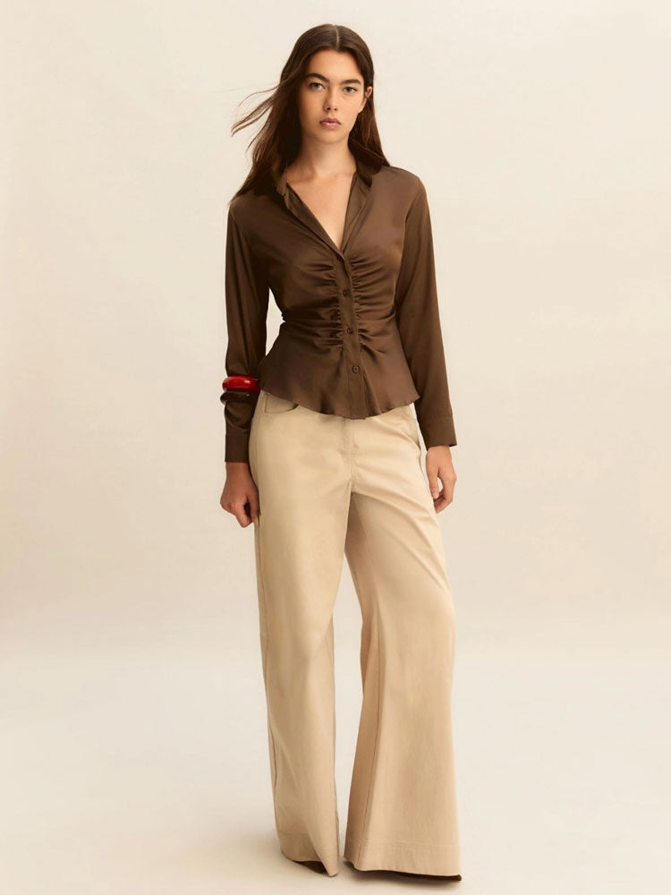 Emme Marella Emmvacillo Long Trousers Beige
