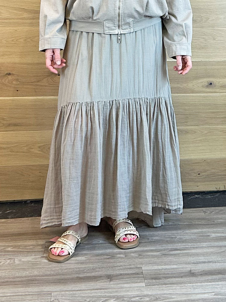 European Culture Long Skirt Cobblestone