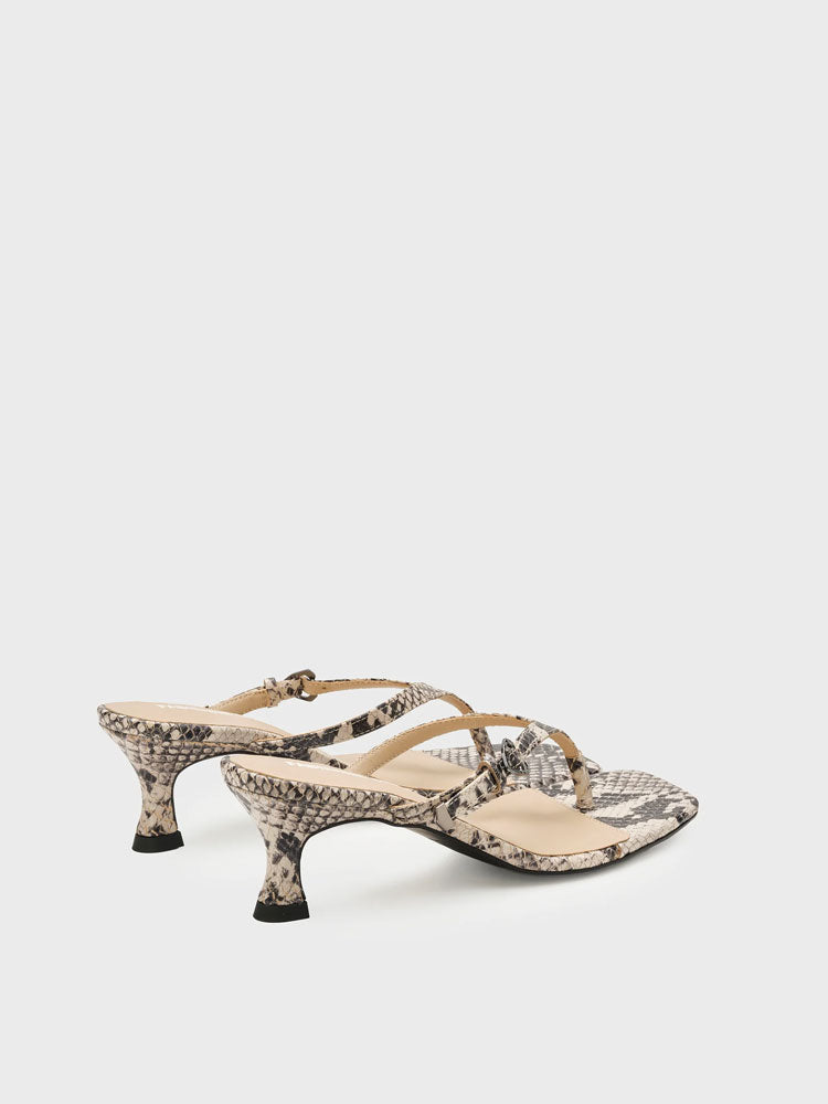 Fabienne Chapot Fifi FlipFlop Heels Beige Snake