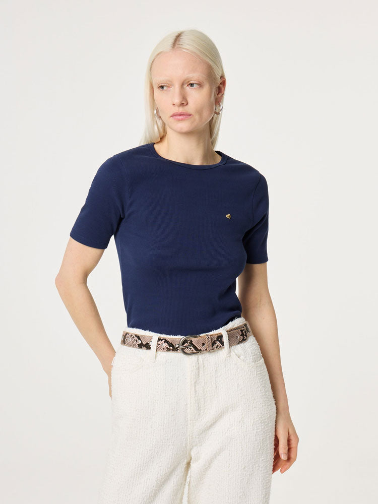 Fabienne Chapot Cut it Out Heart Belt Beige Snake