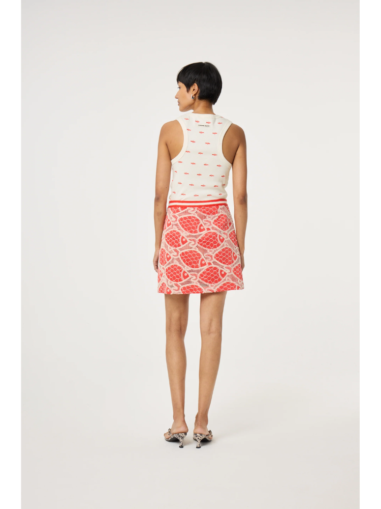 Fabienne Chapot Tanja Embroidered Fish Vest Top White