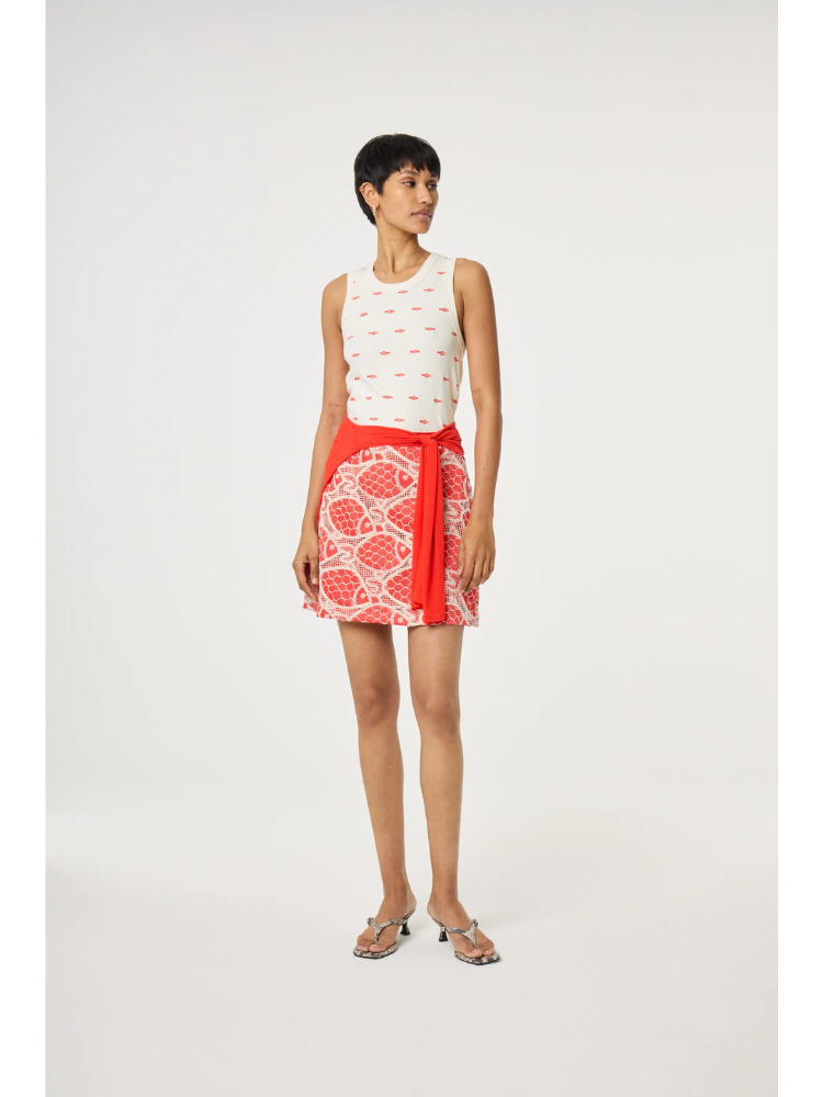 Fabienne Chapot Tanja Embroidered Fish Vest Top White