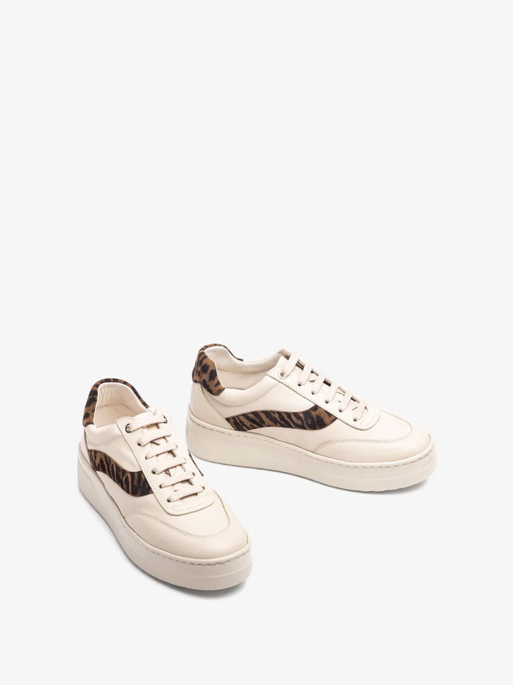 Unisa Fedy Trainers Beige &amp; Animal Print