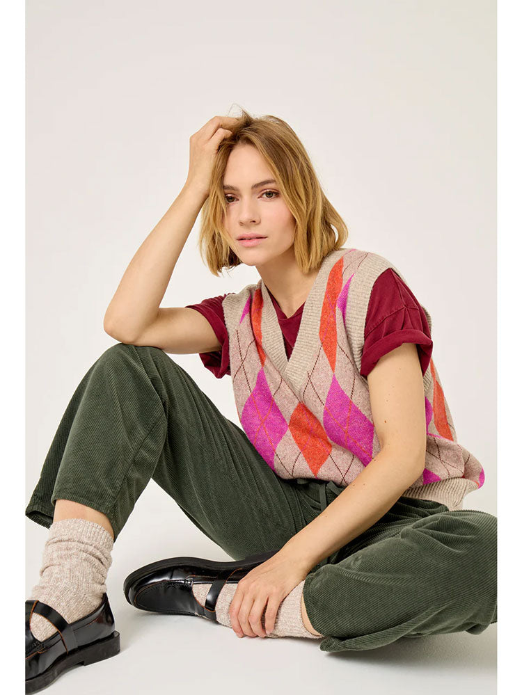 Five V-Neck Slipover Pink