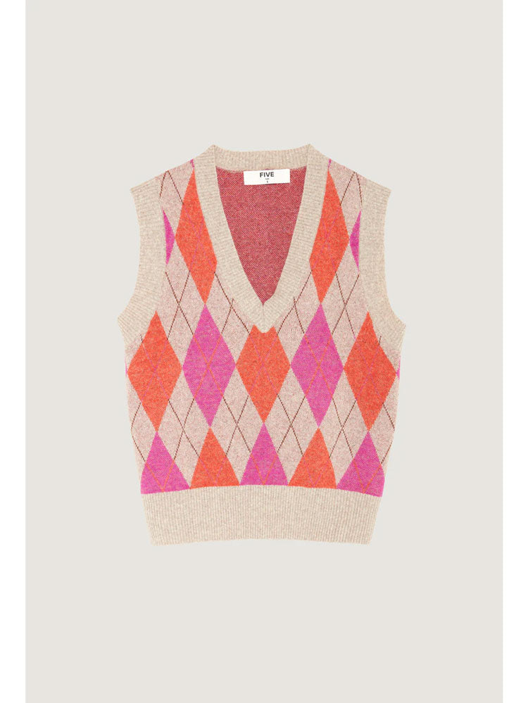 Five V-Neck Slipover Pink