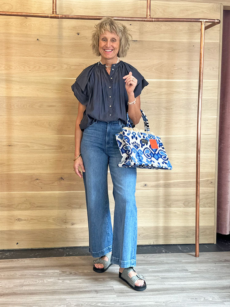 Sorena Thalassa Medium Tote Bag Blue Print