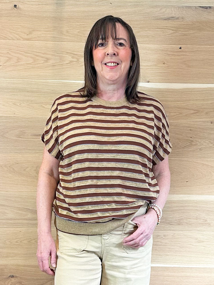 Floor Striped Top Canapa & Paprika