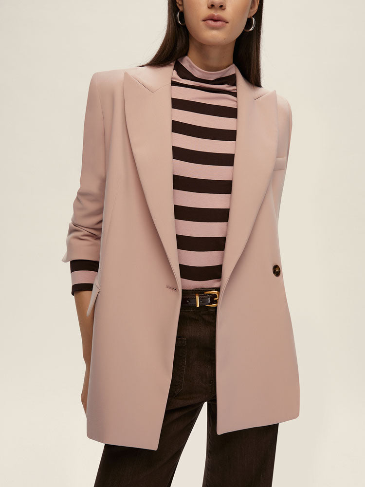 Emme Marella Food Striped Roll Neck Pink &amp; Brown