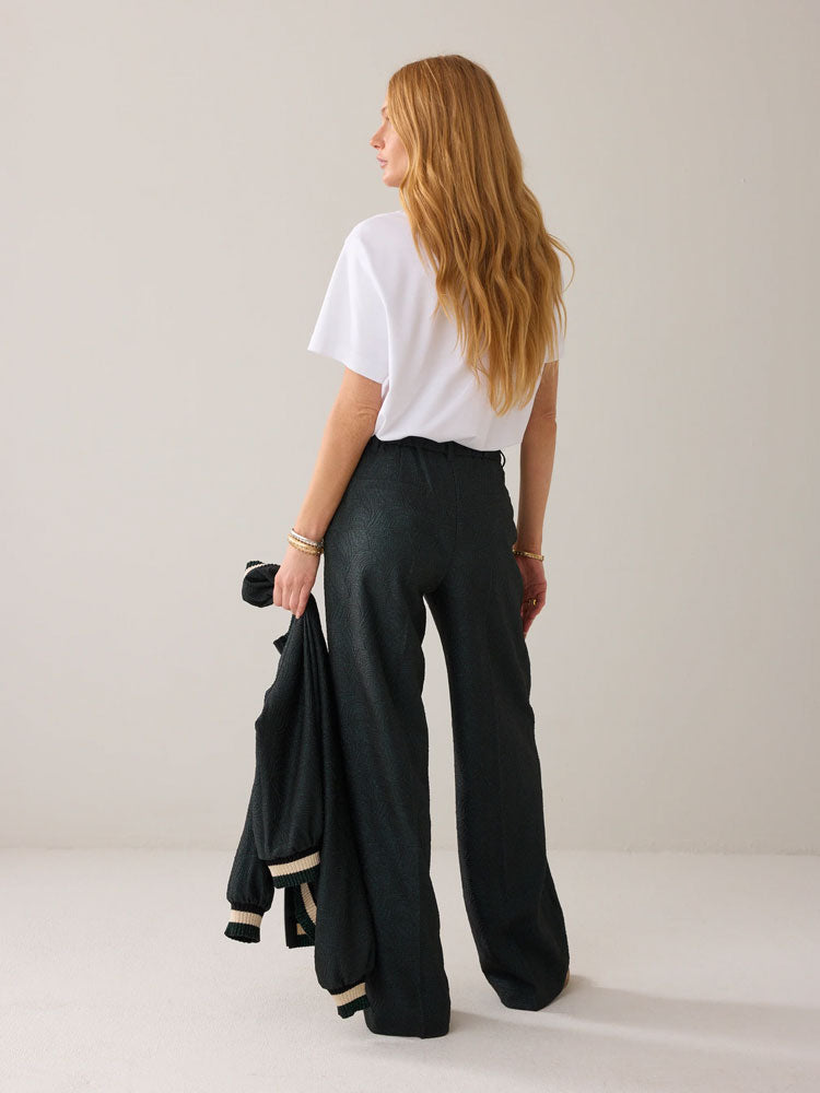 Summum Trousers Glitter Green Jacquard