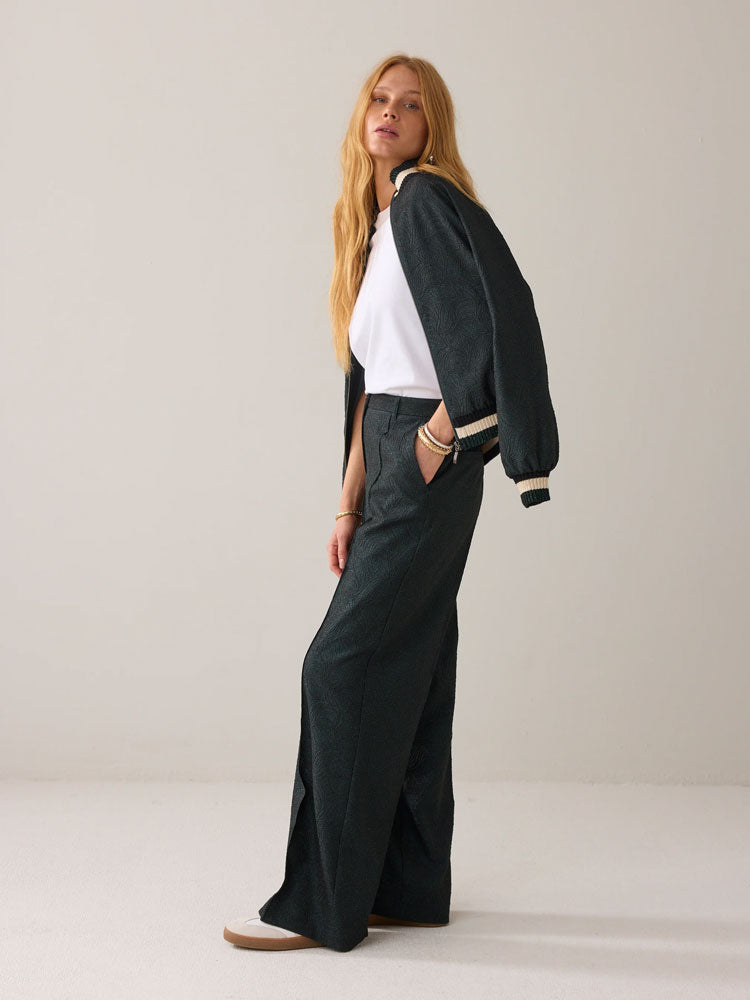 Summum Trousers Glitter Green Jacquard