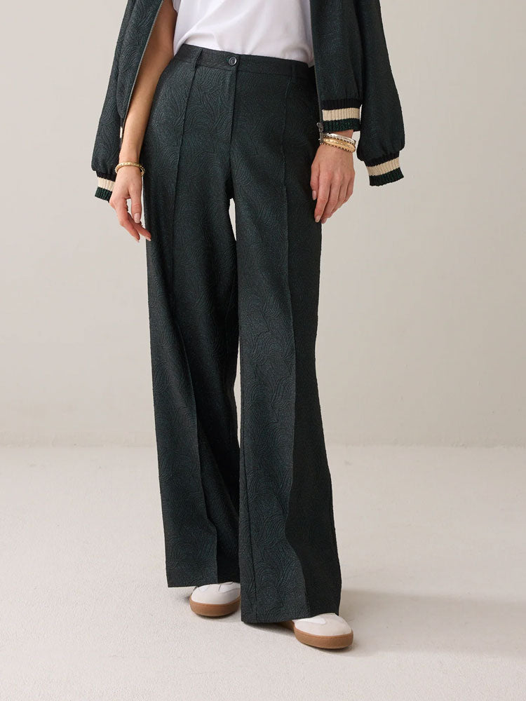 Summum Trousers Glitter Green Jacquard