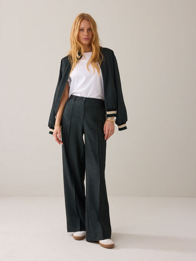 Summum Trousers Glitter Green Jacquard