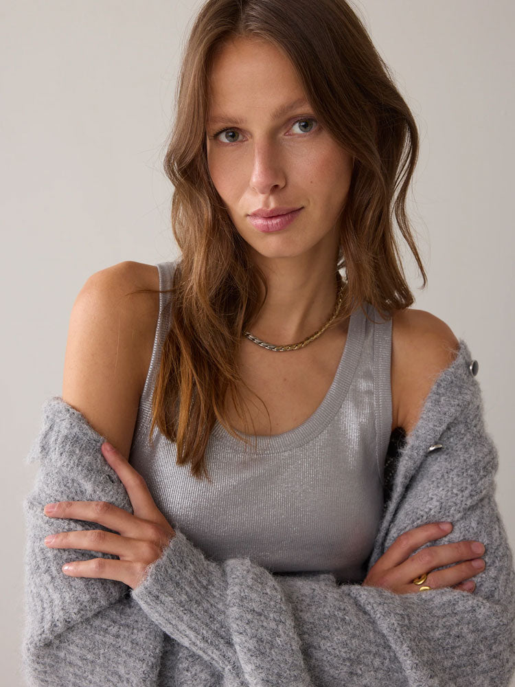 Summum Rib Tank Top Grey