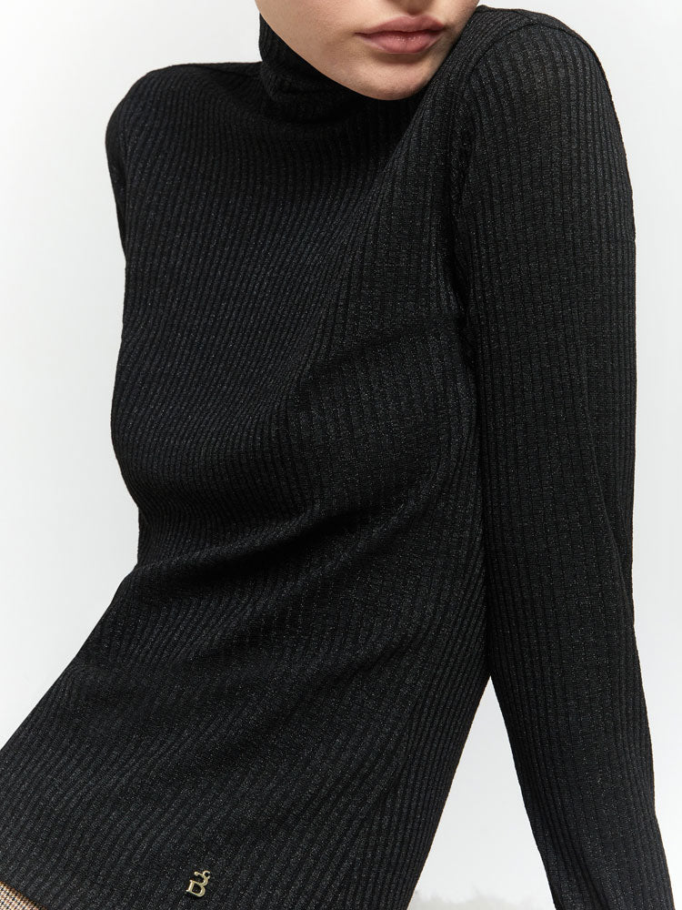 iBlues Niveen Knitted Roll Neck Black