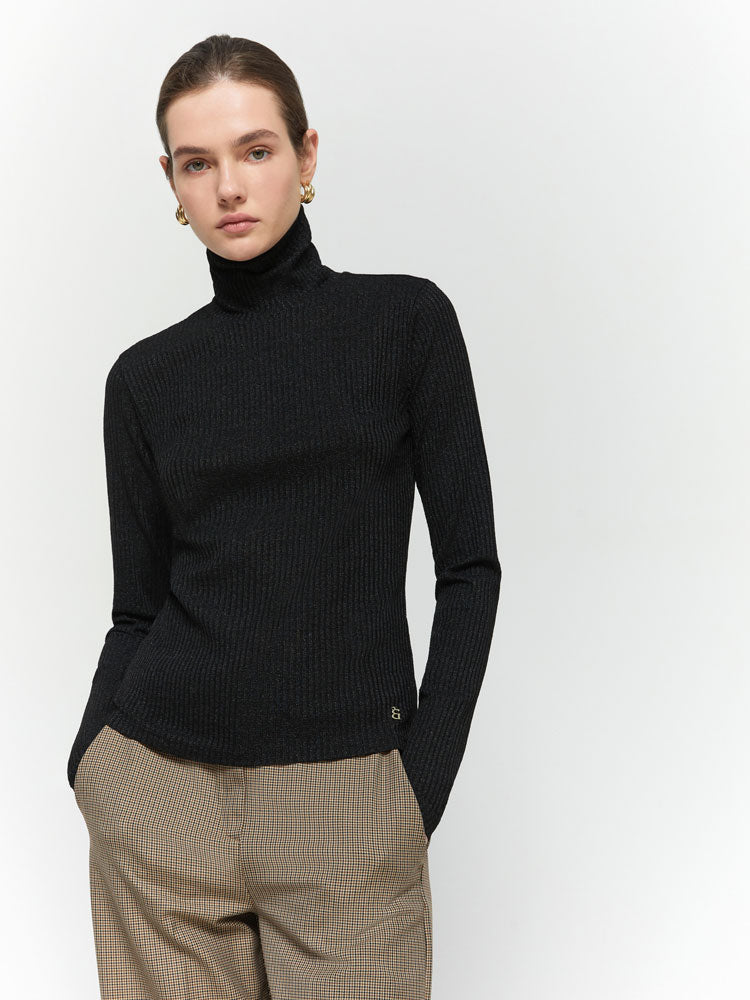 iBlues Niveen Knitted Roll Neck Black