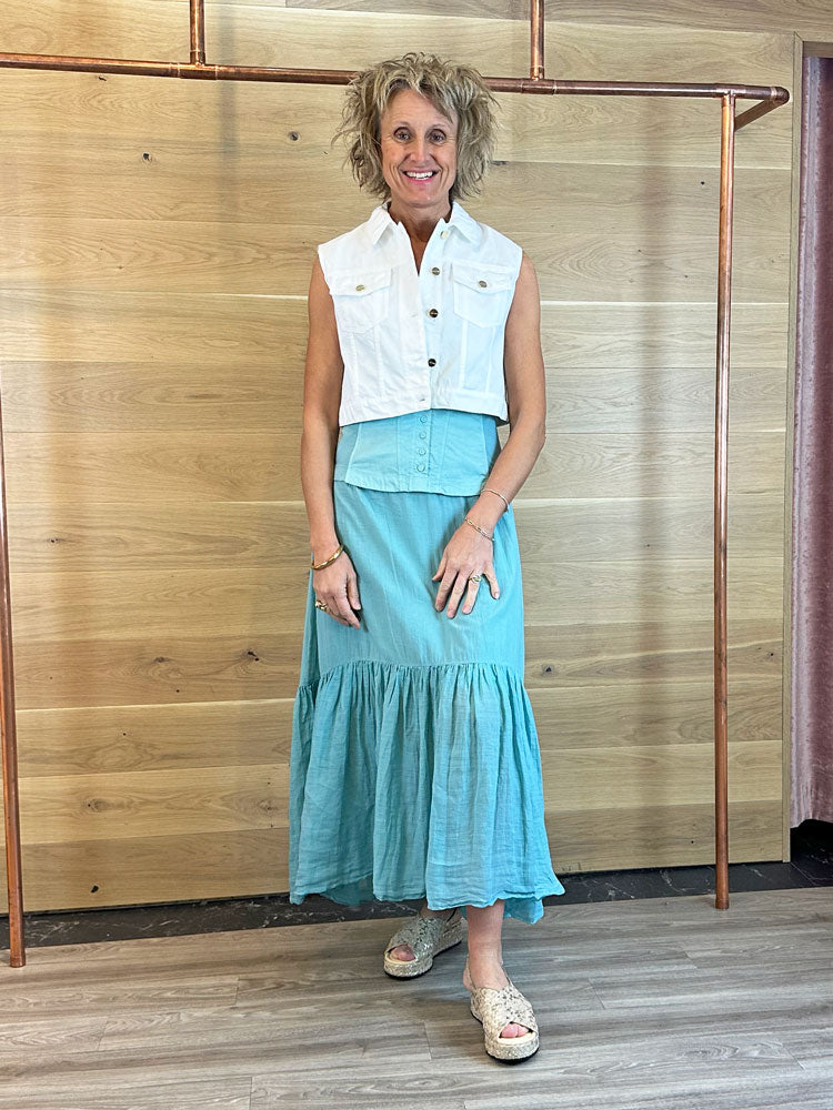 European Culture Sleeveless Dress Reef Waters