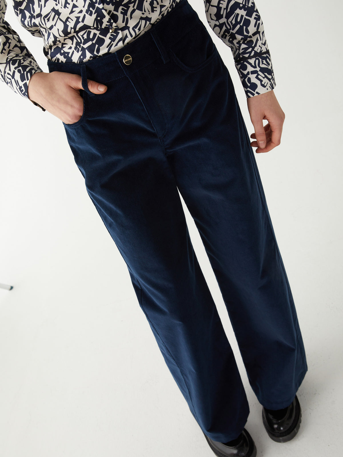 iBlues Magma Corduroy Trousers Navy