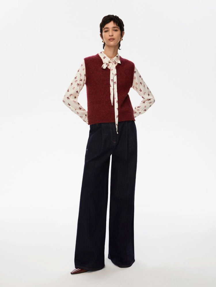 iBlues Gabarra Knitted Slipover Bordeaux