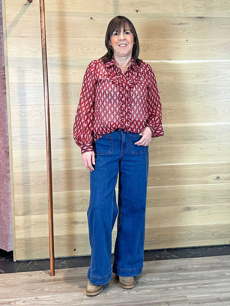 iBlues iBlalarico Blouse Red Cactus