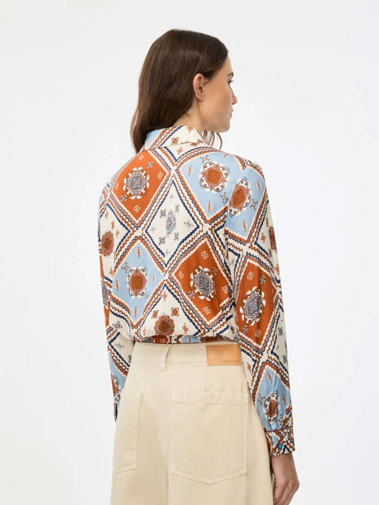 iBlues iBlpattino Blouse Sky-Blue Tile