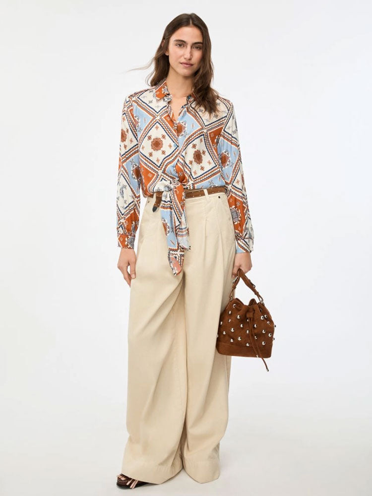 iBlues iBlpattino Blouse Sky-Blue Tile