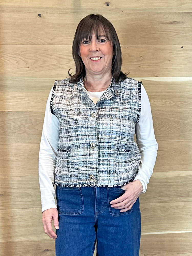 iBlues iBltenente Waistcoat Dark Blue