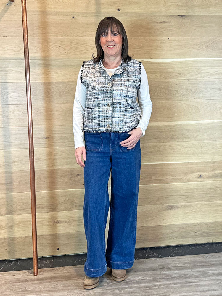 iBlues iBltenente Waistcoat Dark Blue