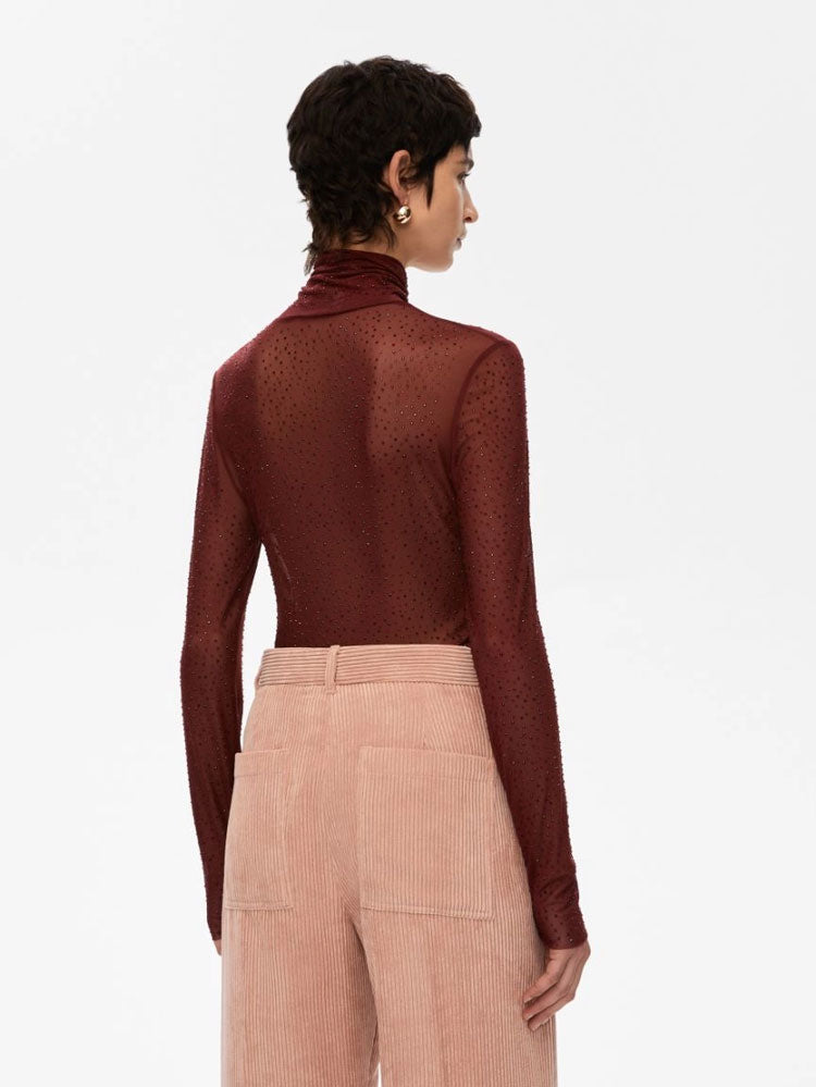 iBlues Report Mesh Roll Neck Bordeaux