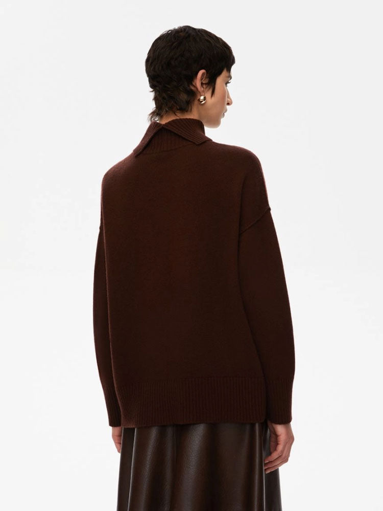 iBlues Selce Roll Neck Jumper Chocolate