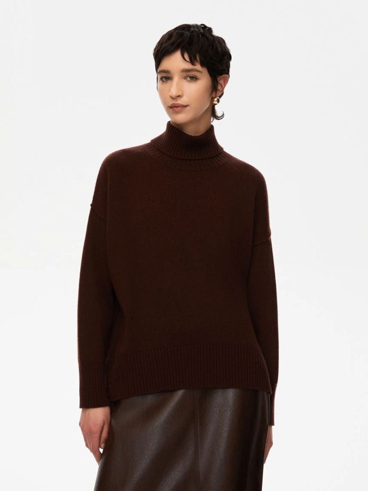 iBlues Selce Roll Neck Jumper Chocolate