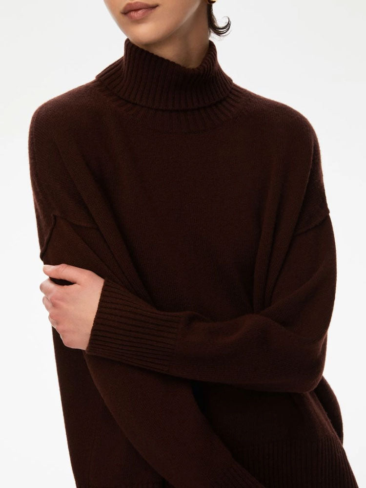 iBlues Selce Roll Neck Jumper Chocolate