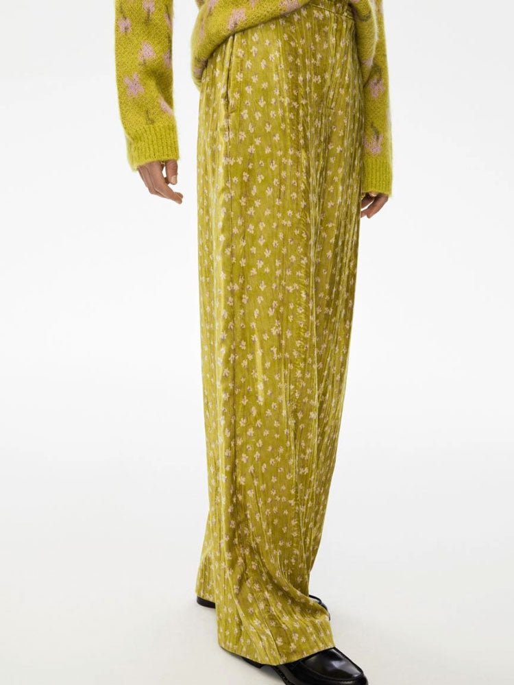 iBlues Puma Velvet Trousers Lime