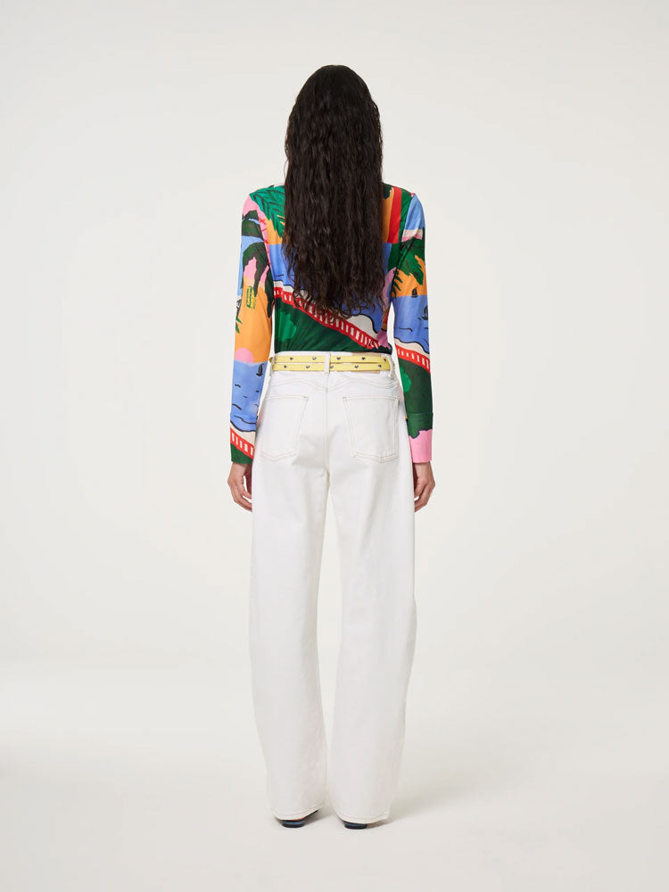 Fabienne Chapot Kevis Mesh Blouse Marina Blue/Evergreen