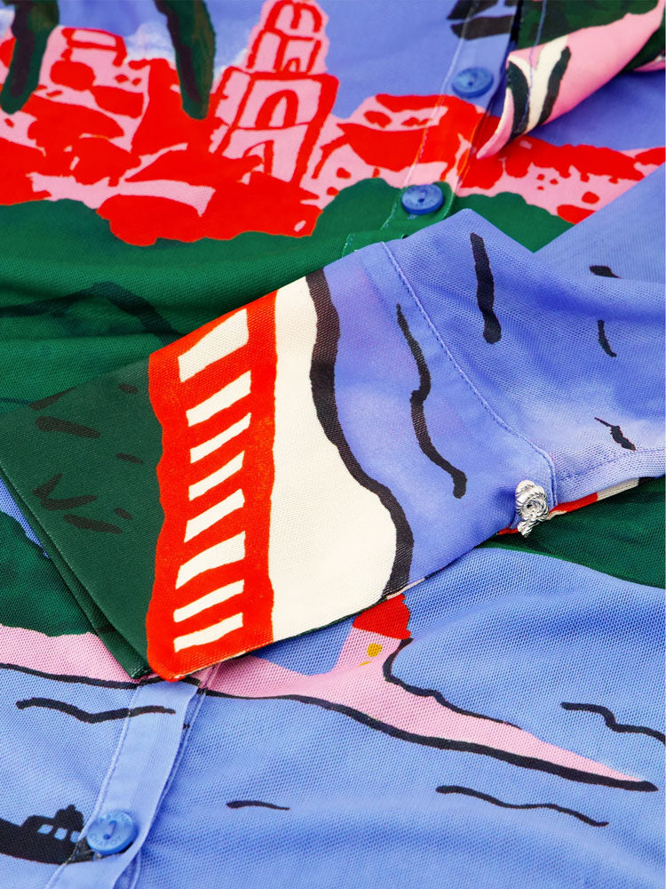 Fabienne Chapot Kevis Mesh Blouse Marina Blue/Evergreen