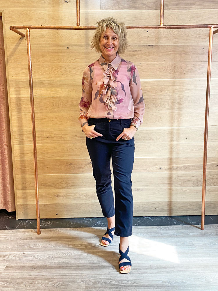 Luisa Cerano Silk Floral Blouse Pink