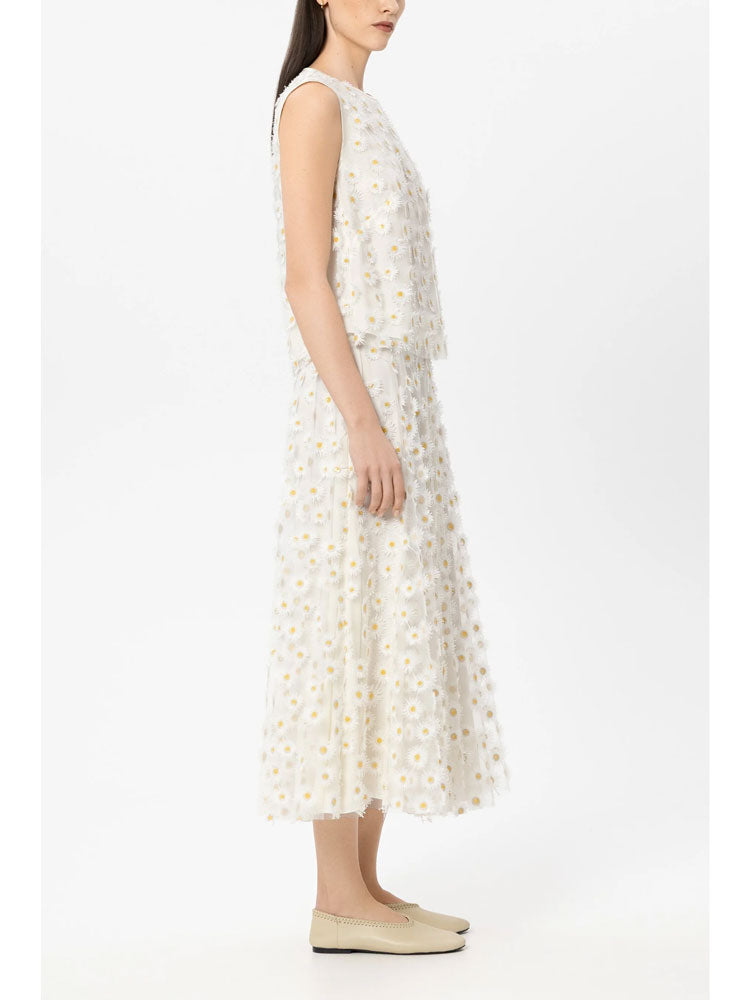 Luisa Cerano Flower Top White