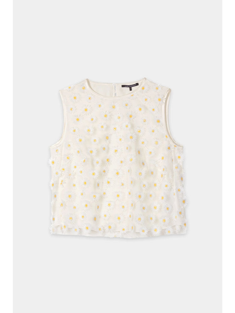 Luisa Cerano Flower Top White