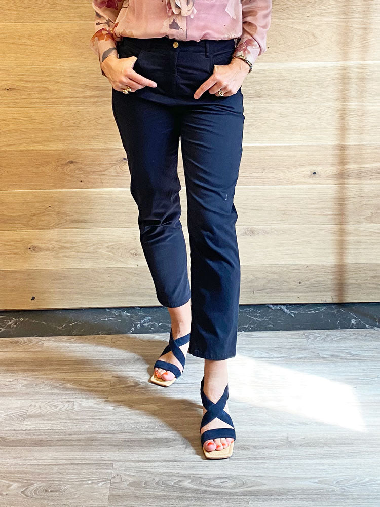 Luisa Cerano High Stretch Trousers Navy
