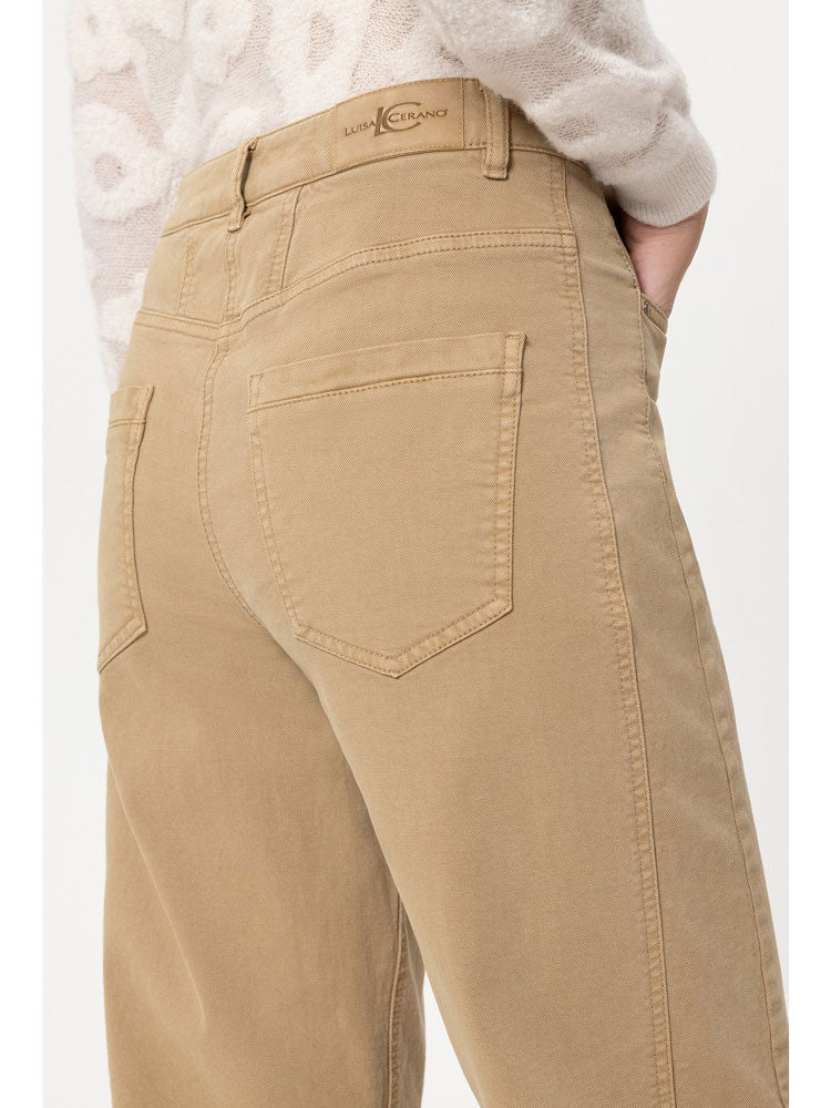 Luisa Cerano Authentic Barrel Leg Jean Camel