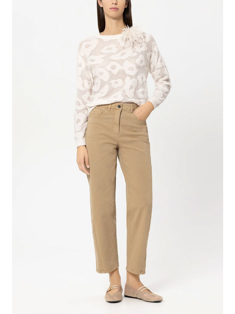 Luisa Cerano Authentic Barrel Leg Jean Camel