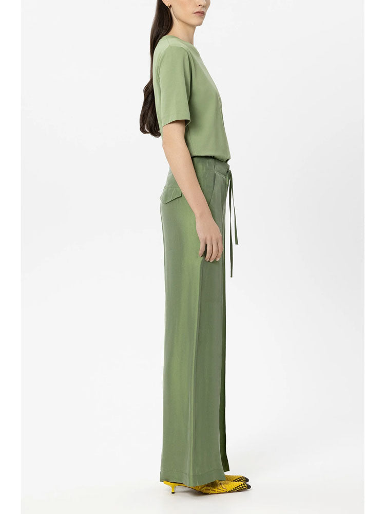Luisa Cerano Wide Leg Trouser Moss Green