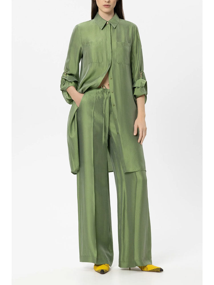Luisa Cerano Wide Leg Trouser Moss Green